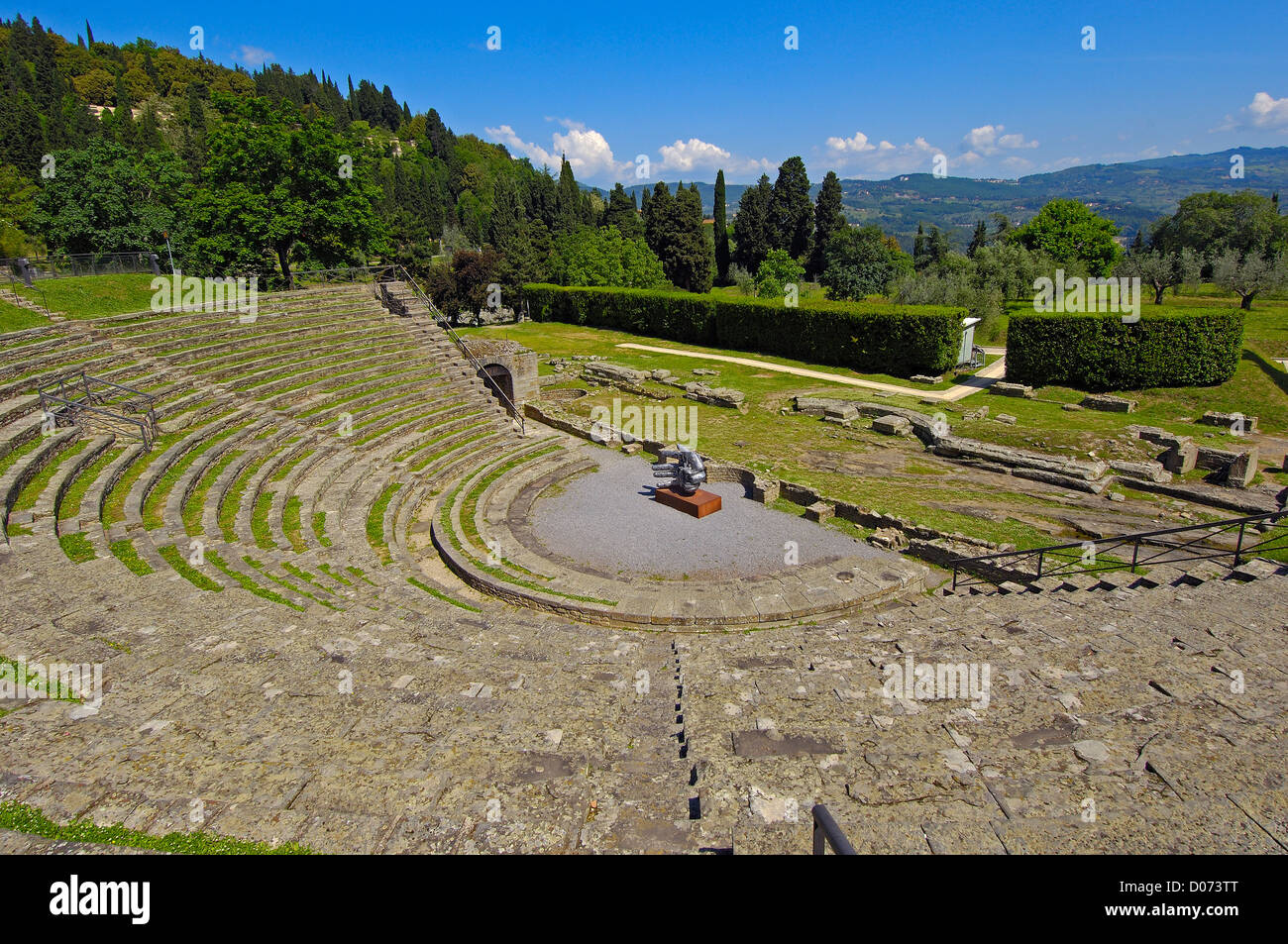 Fiesole Roman Theatre Florence Province Tuscany Italy Europe Stock fiesole-roman-theatre-florence-province-tuscany-italy-europe-stock