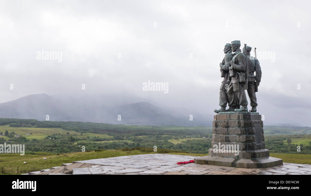 The Commando Memorial near Spean Bridge, Scotland. It is dedicated to the original British Commando Forces during WW2. Stock Photo