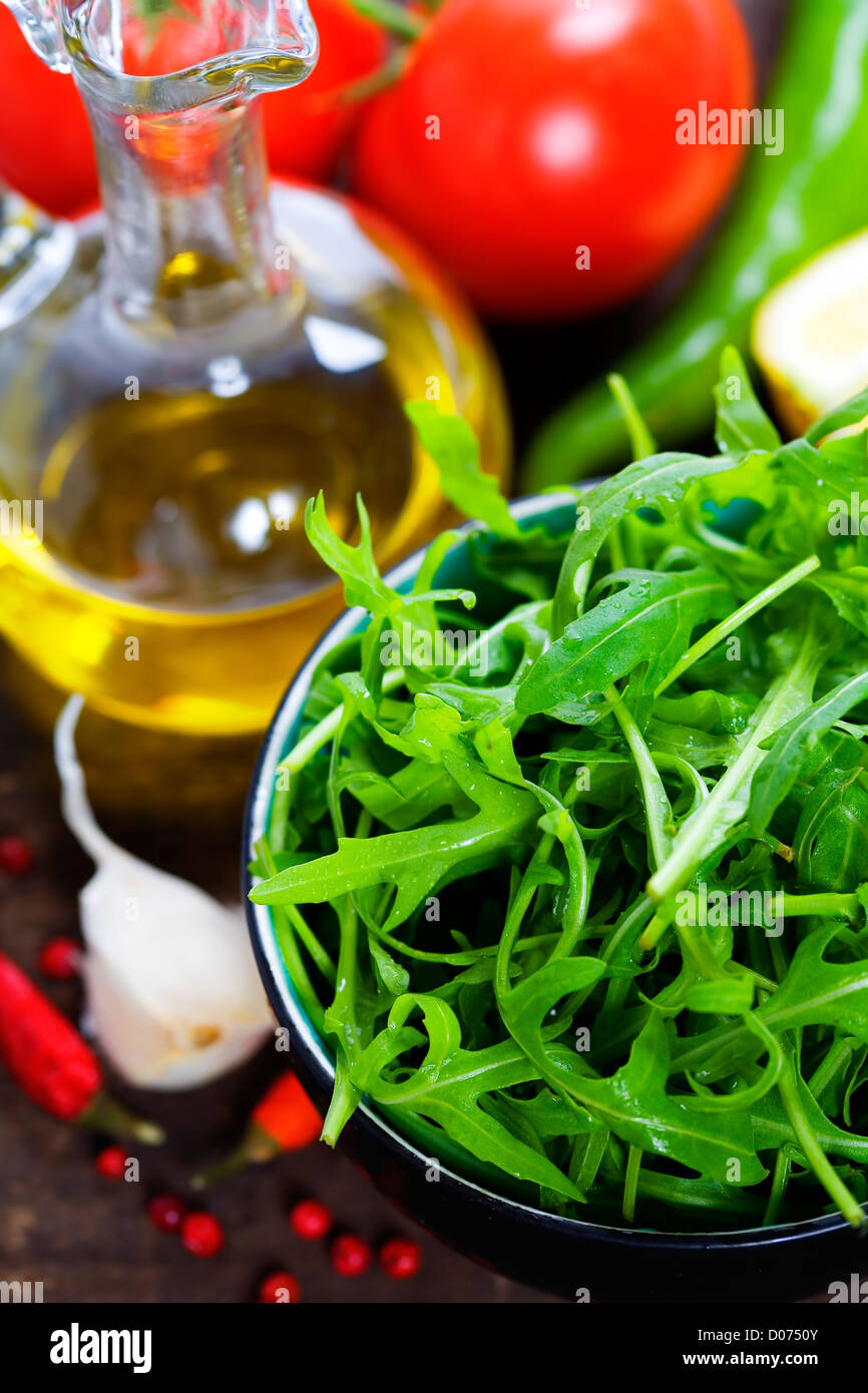 bowl of fresh rucola Stock Photo - Alamy