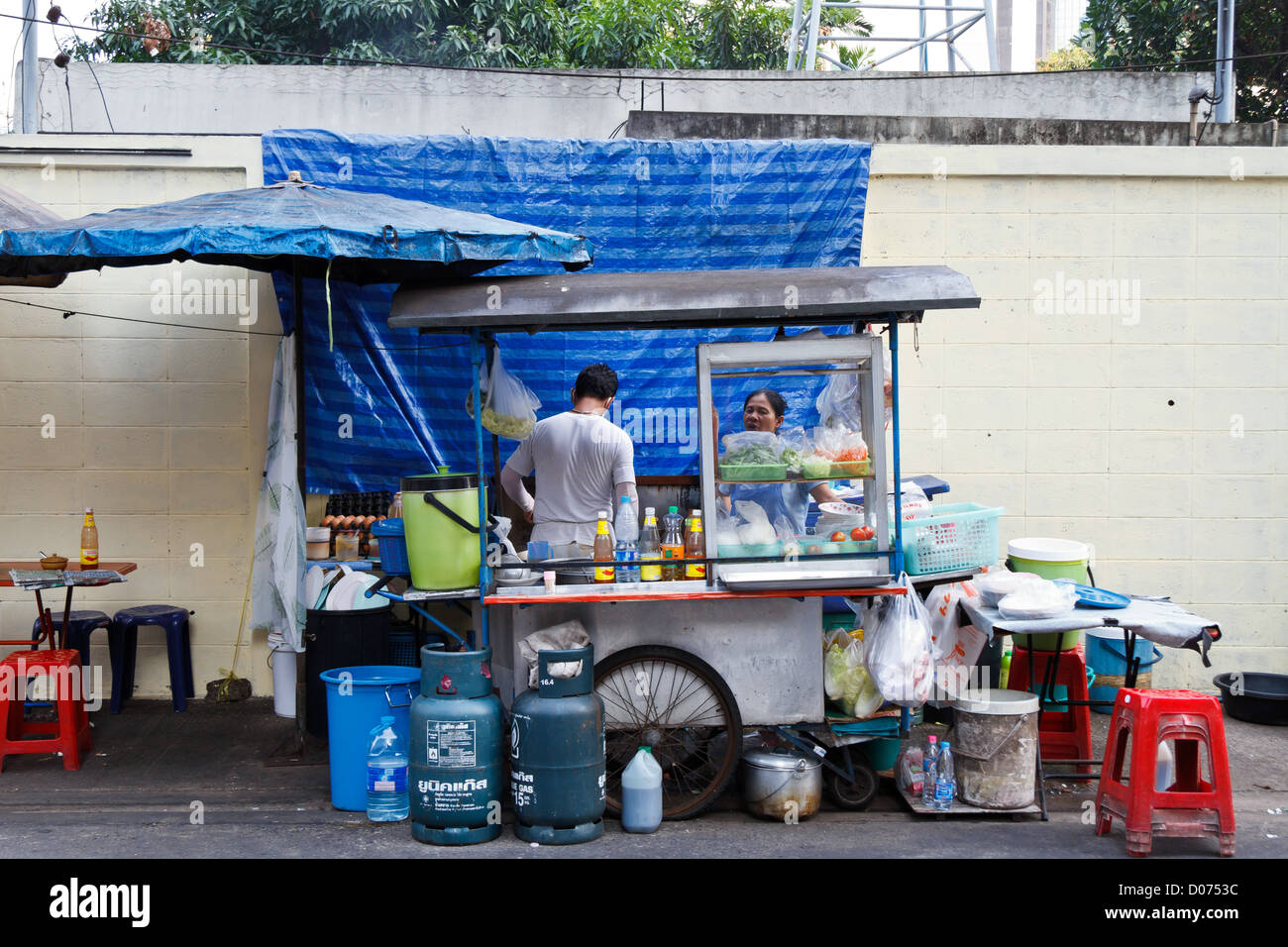 Sale of typical Street Food in Bangkok, Thailand Stock Photo - Alamy