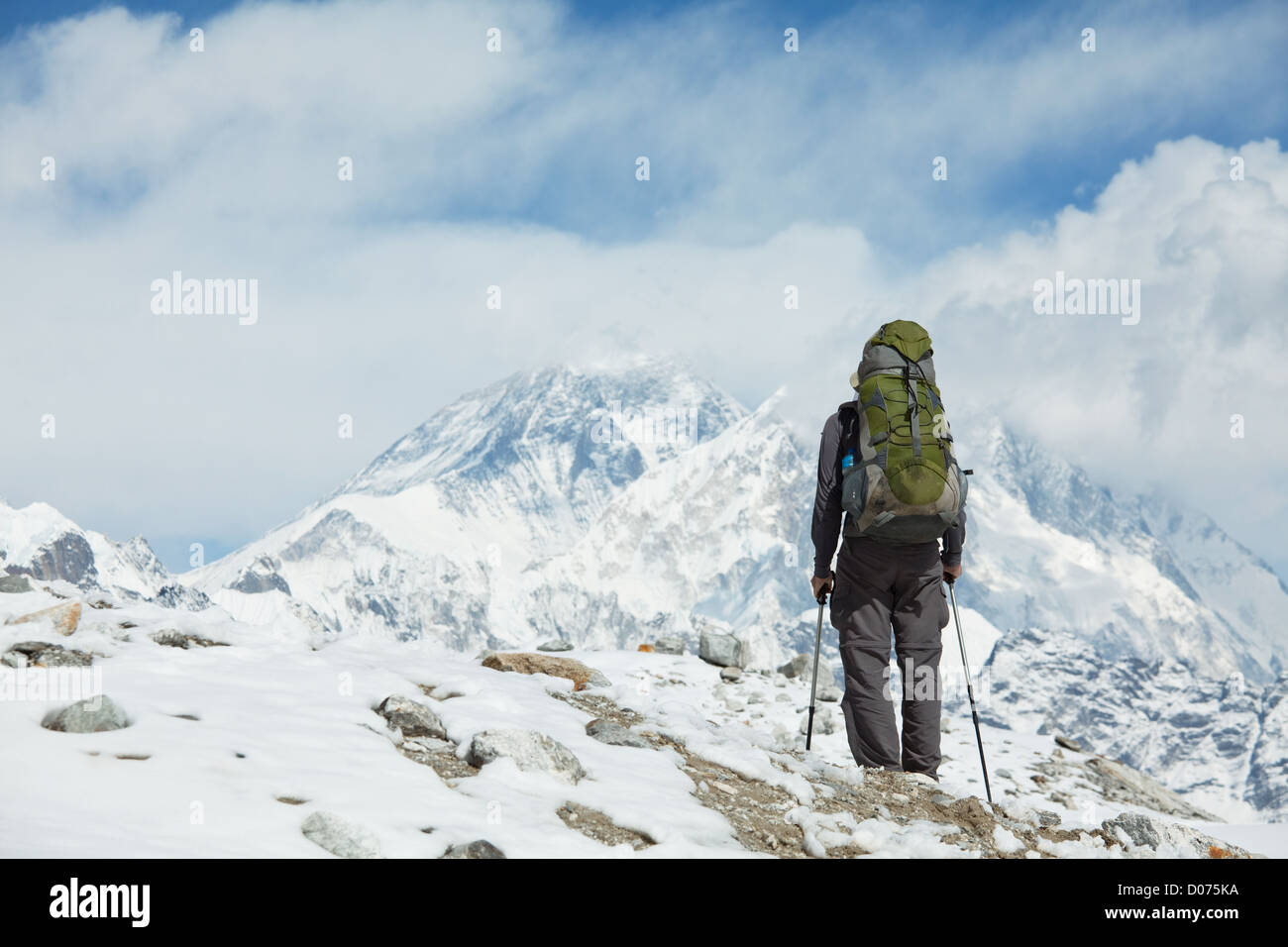 Climber in Himalayan mountain Stock Photo Alamy
