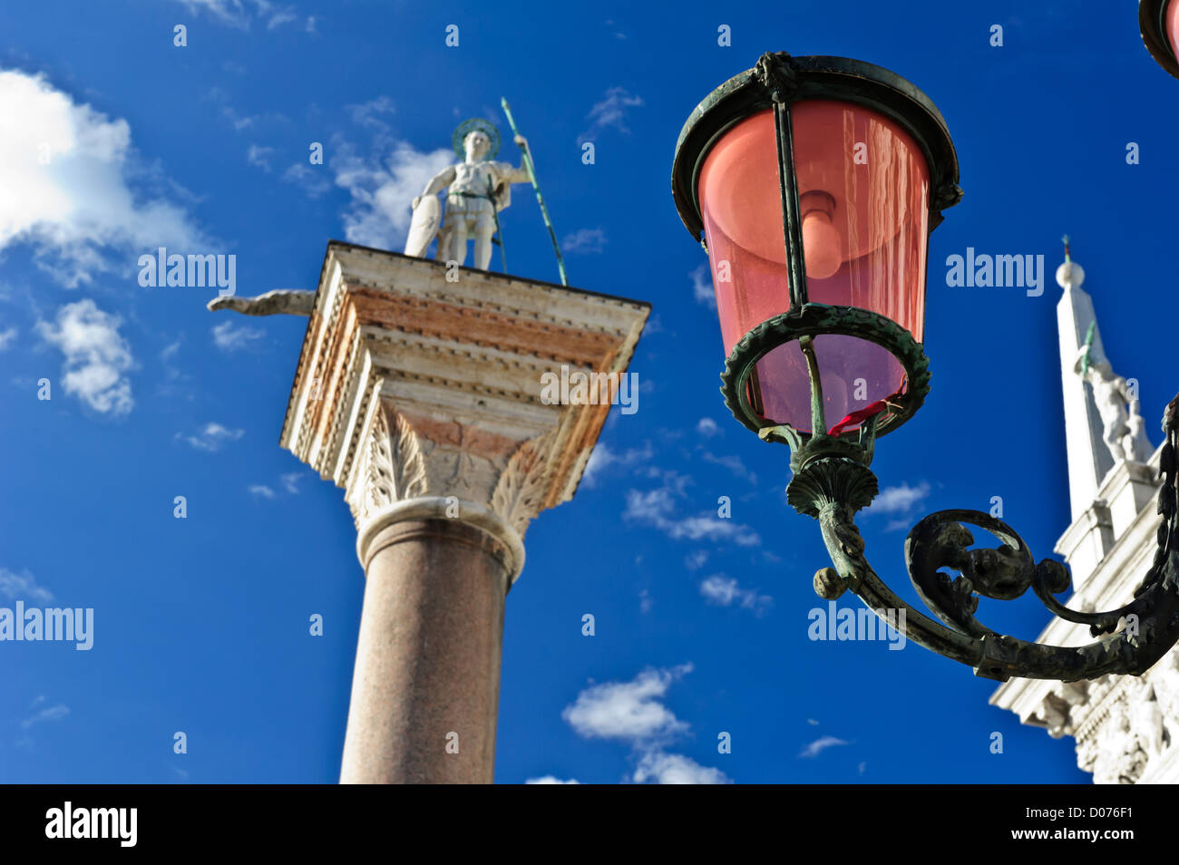 Iconic St Theodore column in St Mark's Square, Venice, Italy Stock ...
