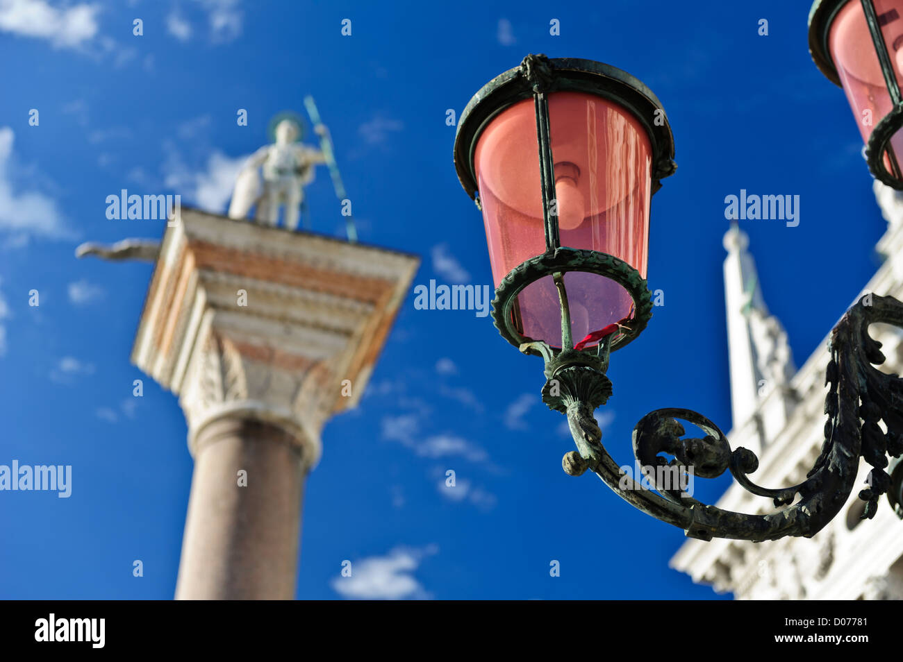 Iconic St Theodore column in St Mark's Square, Venice, Italy Stock ...