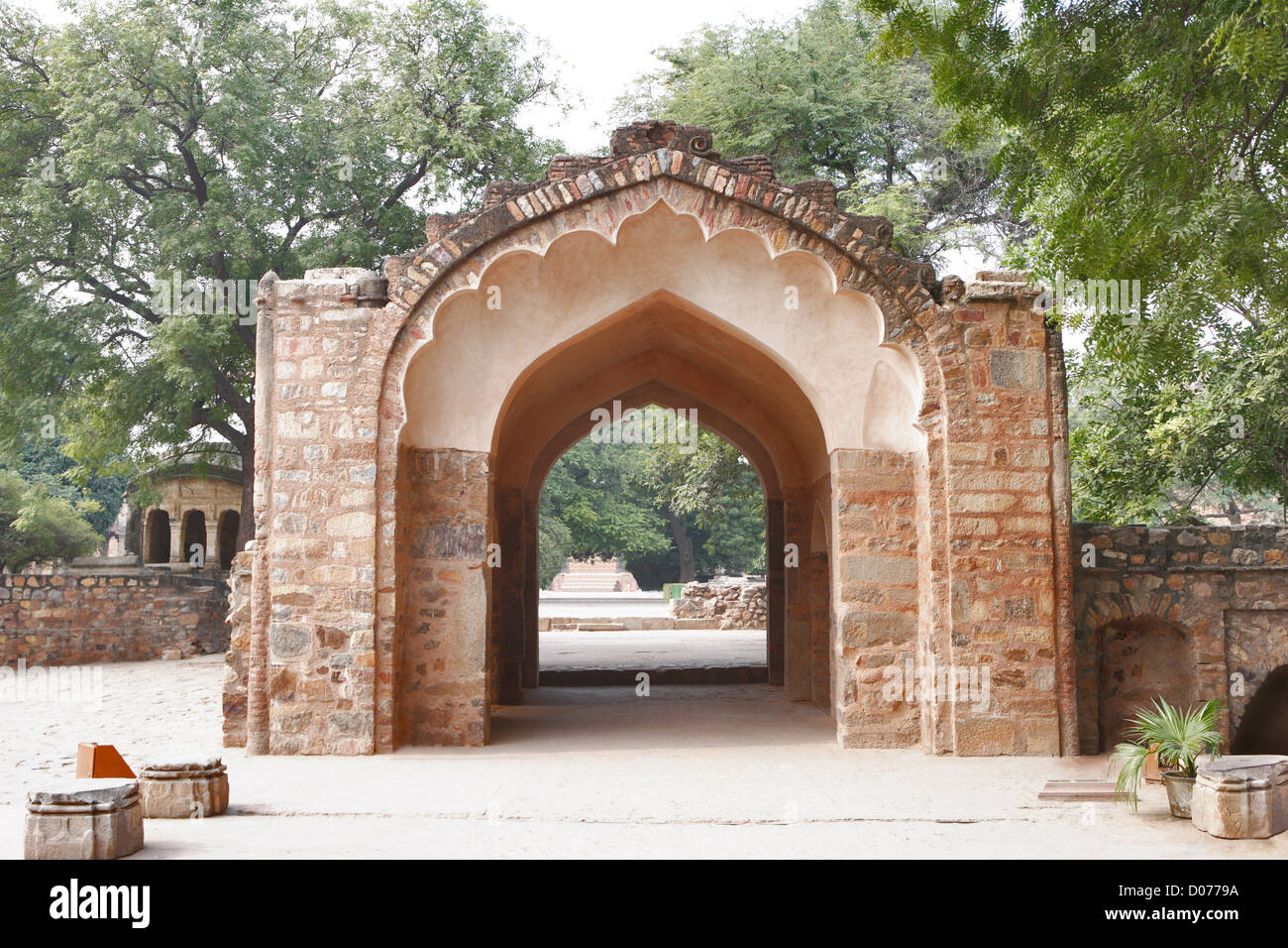 Entrance of Qutab Minar, Delhi, India, UNESCO, World Heritage Site. Stock Photo