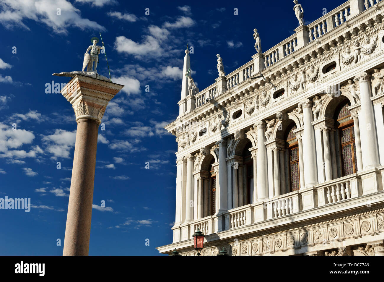Iconic St Theodore column in St Mark's Square, Venice, Italy Stock ...
