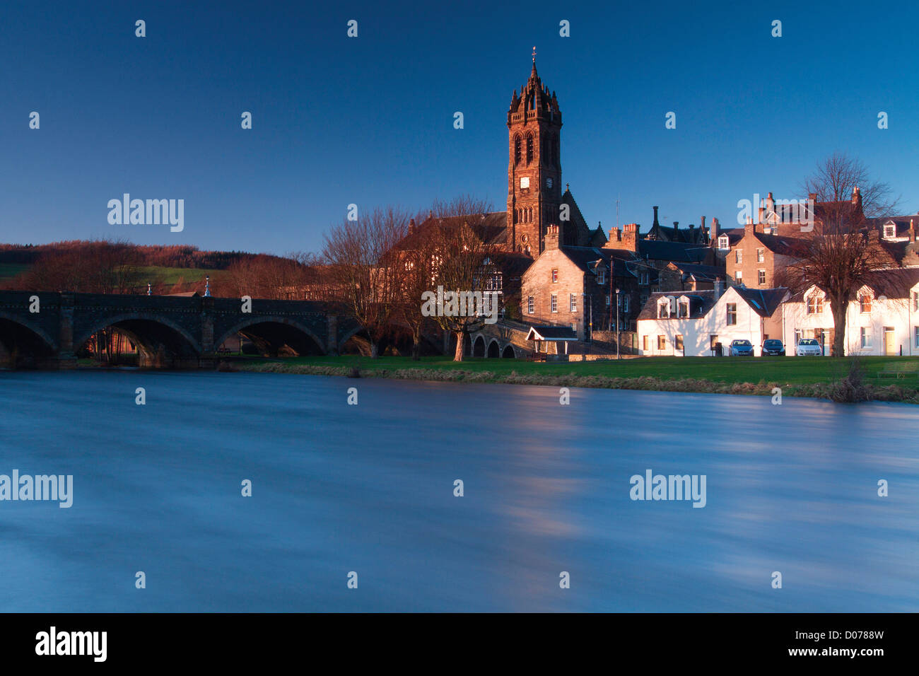 Peebles and the River Tweed, Scottish Borders Stock Photo