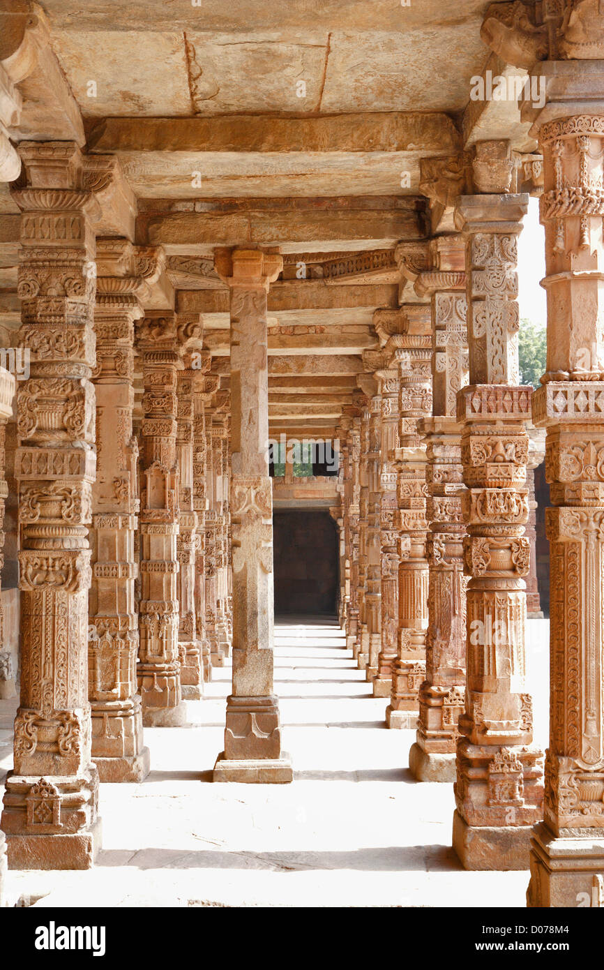 Ruins At Qutab Minar Complex, Delhi, India, UNESCO, World Heritage Site. Stock Photo