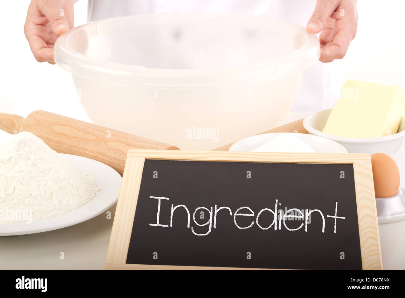 Blackboard showing ingredient Stock Photo Alamy