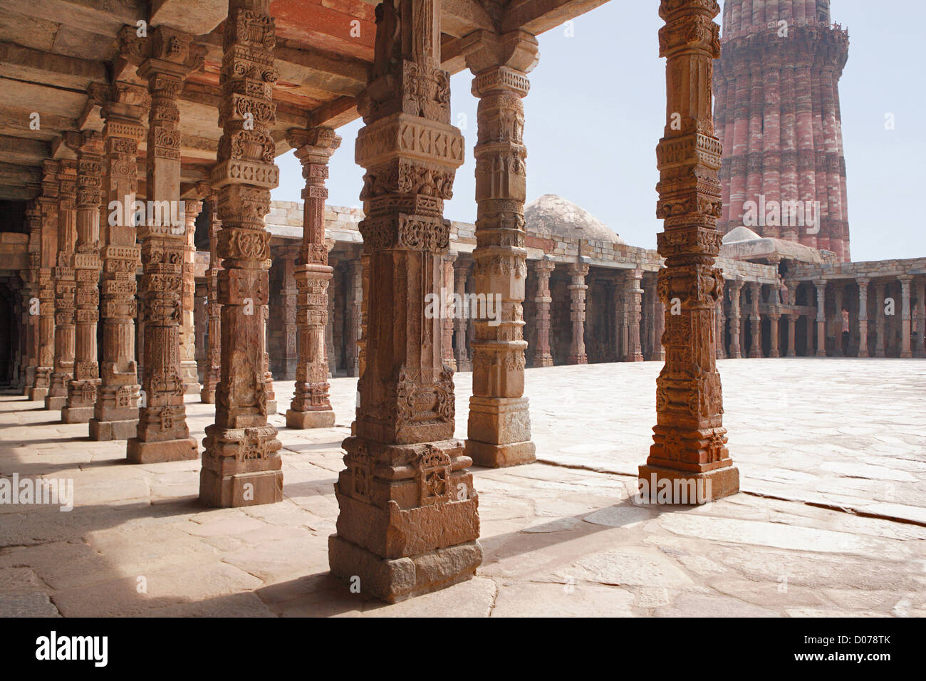 Ruins At Qutab Minar Complex, Delhi, India, UNESCO, World Heritage Site. Stock Photo