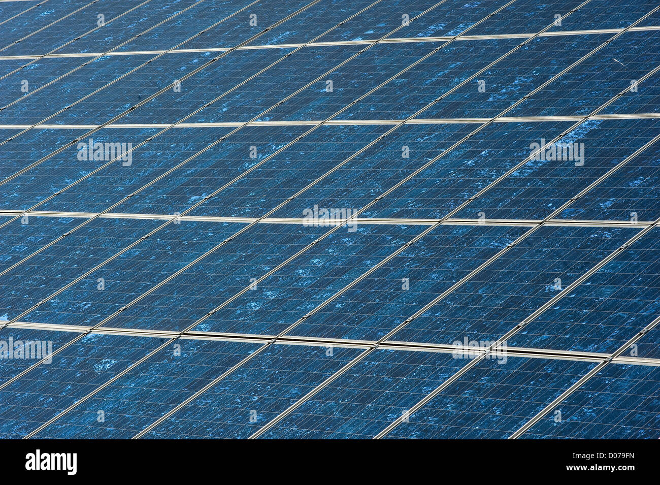A lot of Sun Panels on the roof Stock Photo