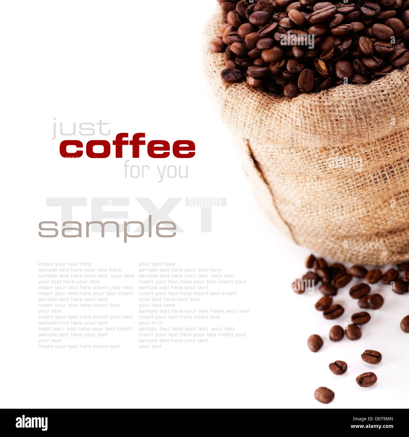 Coffee beans in canvas sack Stock Photo