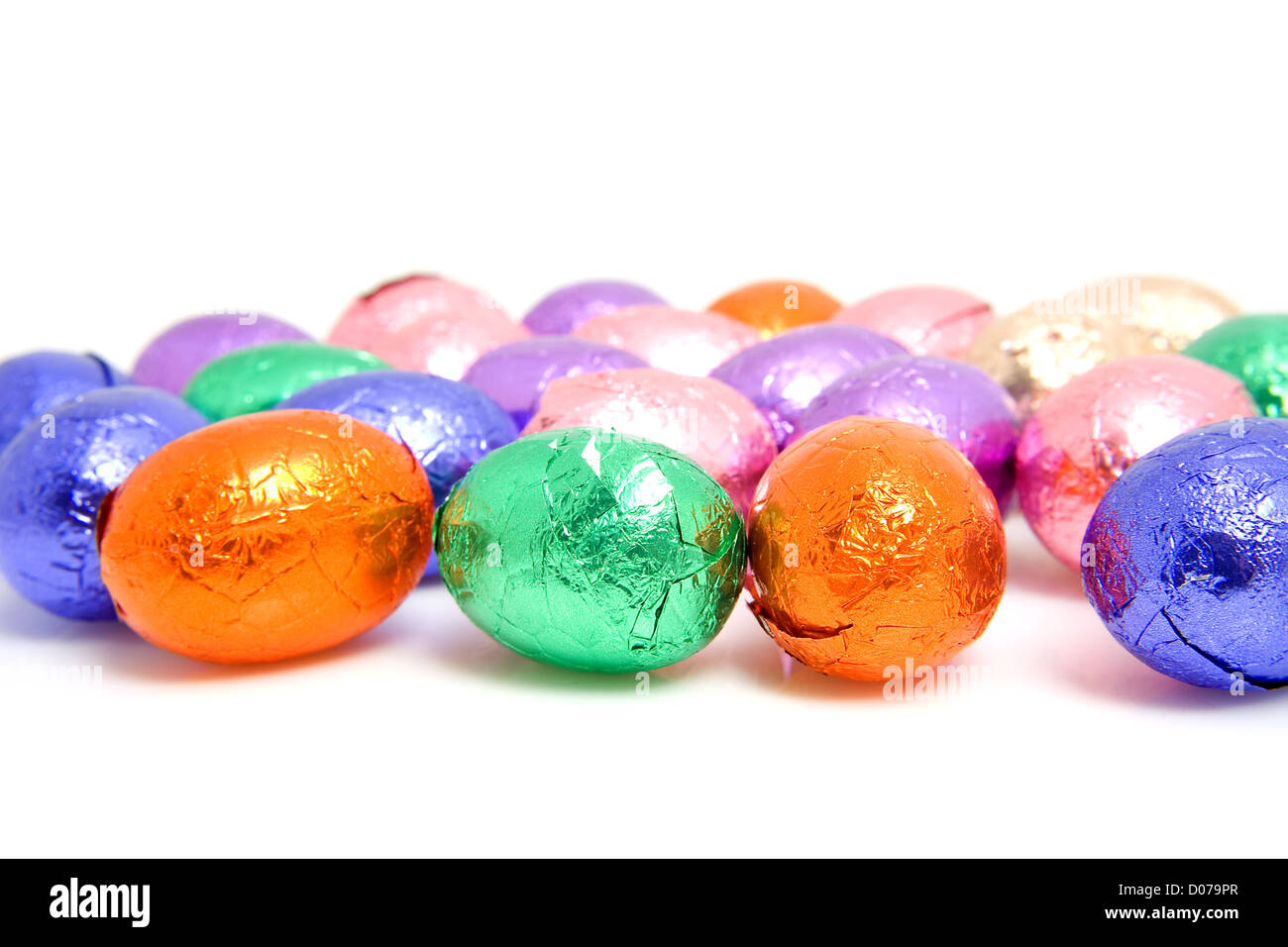 colorful chocolate easter eggs over white background Stock Photo - Alamy