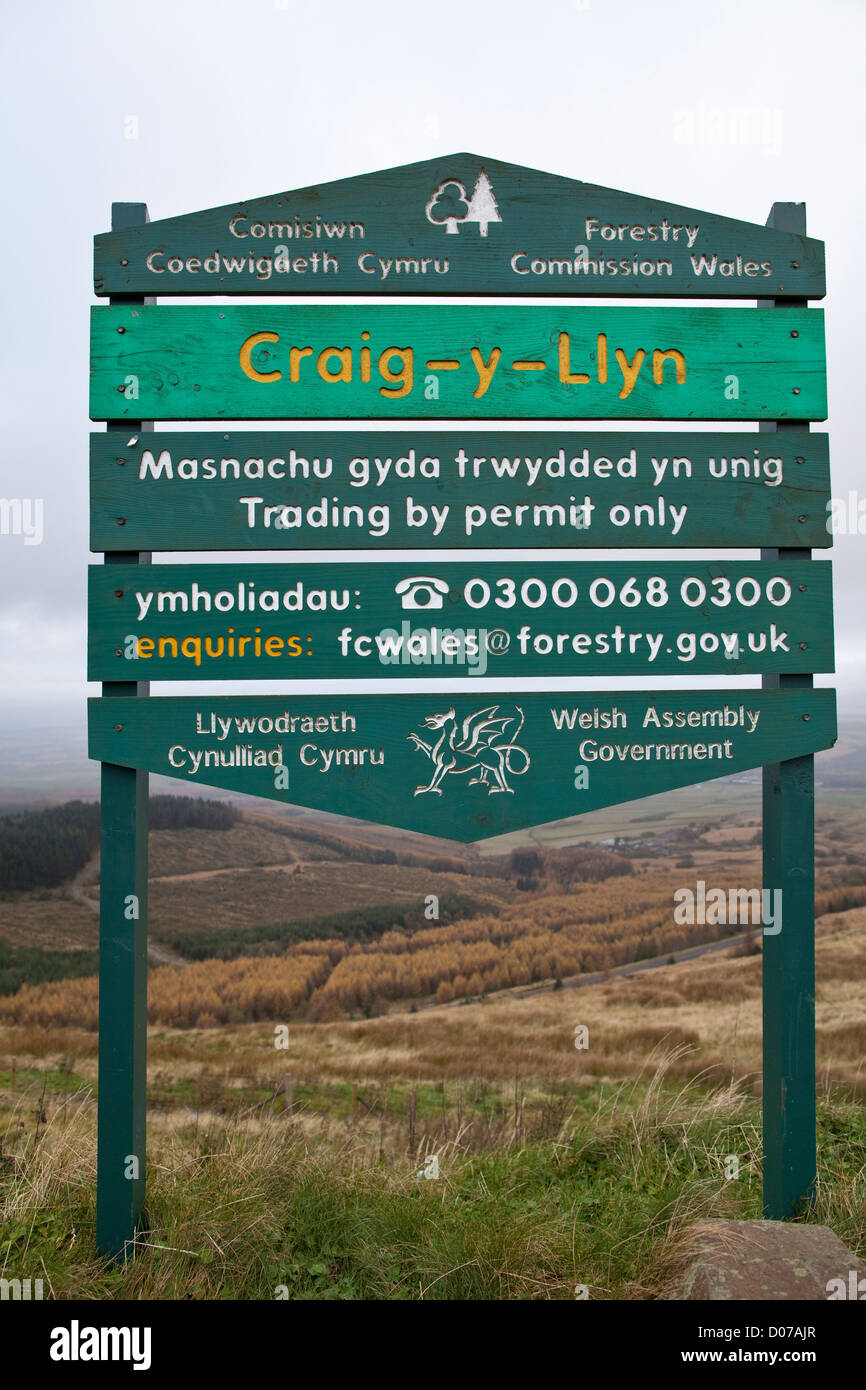 Craig y Llyn, south of the village of Rhigos in the northern region of the Rhondda Valley, South Wales, United Kingdom Stock Photo