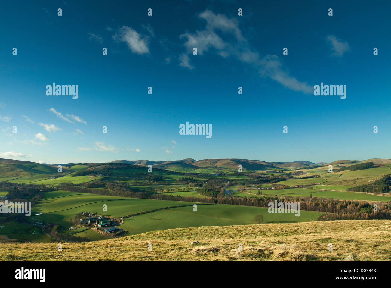 Broughton Heights from Cademuir Hill, Peebles Stock Photo