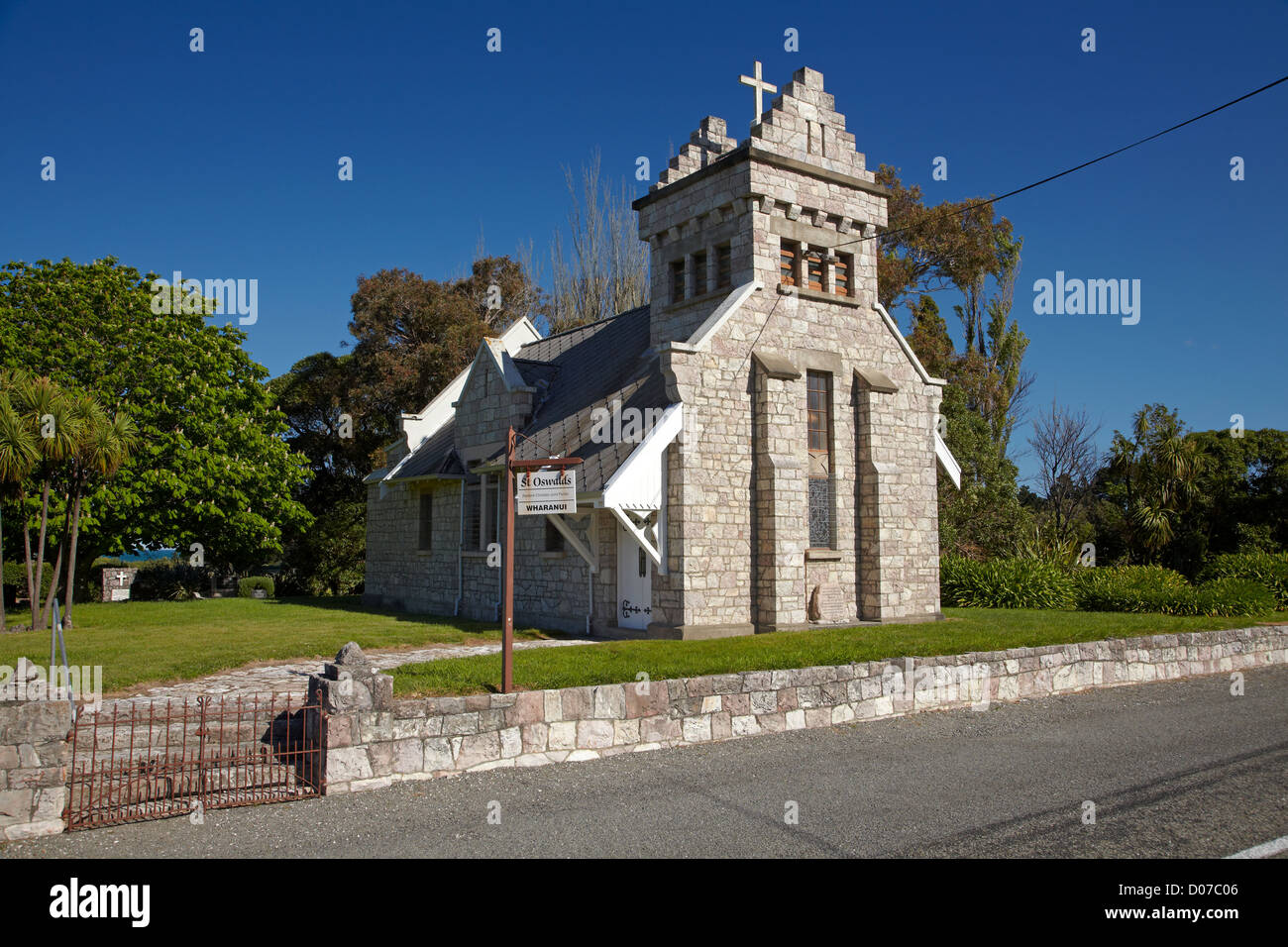 St Oswalds Church, Wharanui, Kaikoura Coast, Marlborough, South Island, New Zealand Stock Photo