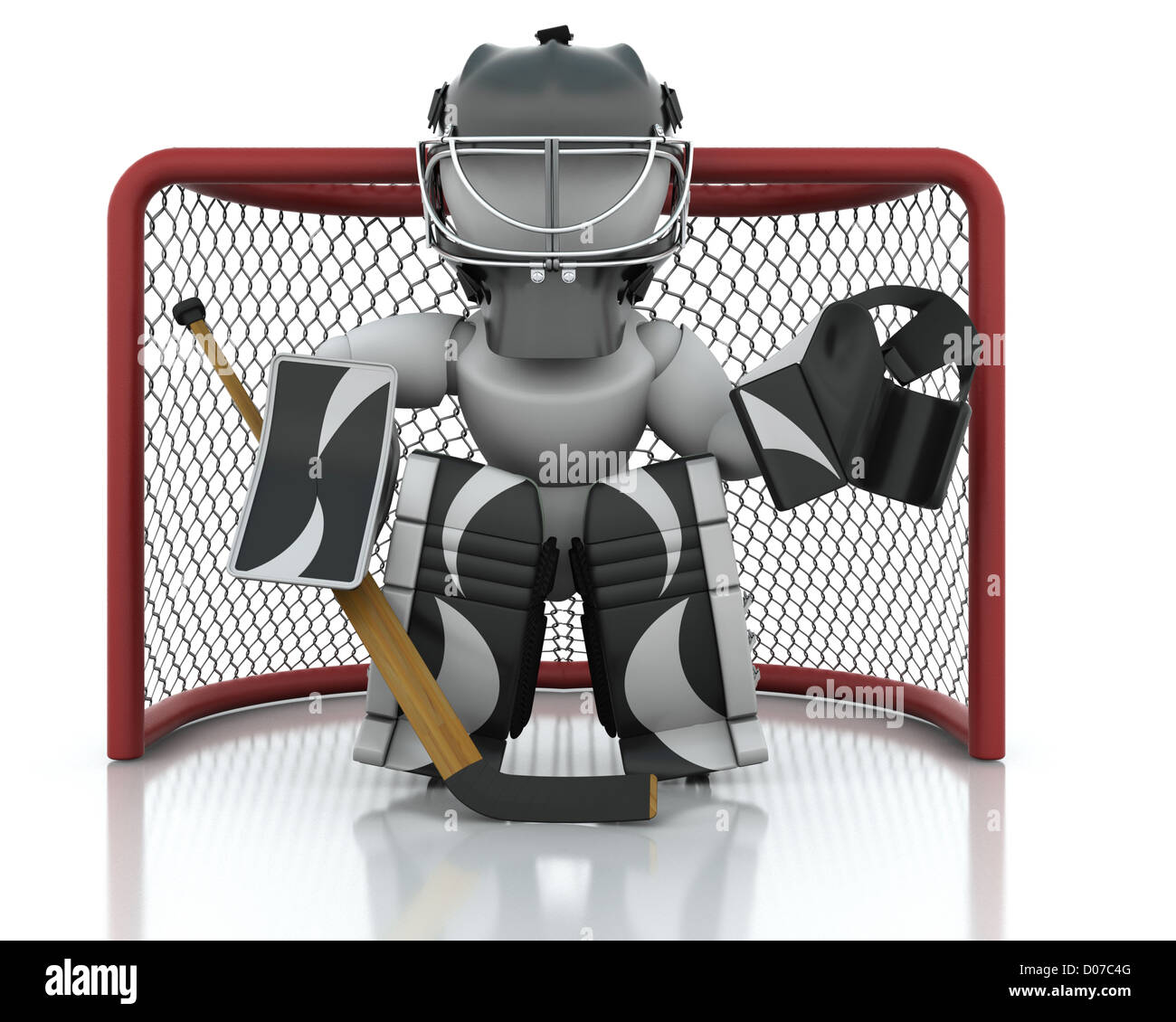 3D render of an ice hockey netminder Stock Photo Alamy