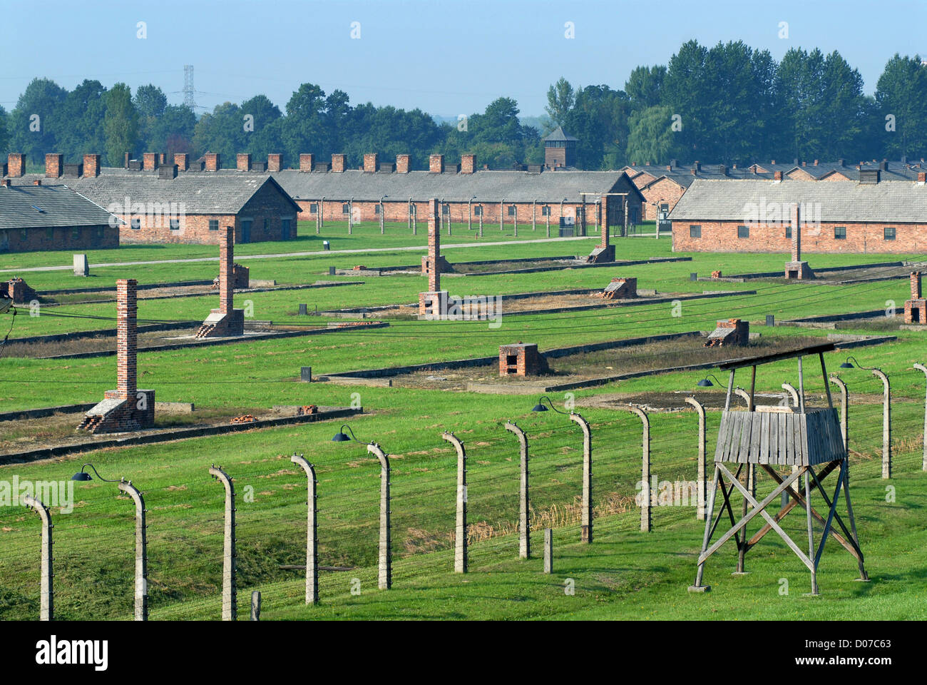 The women camp in Auschwitz Birkenau Stock Photo
