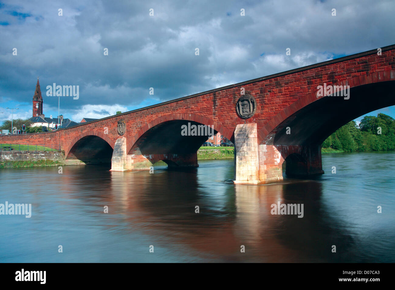 St Michael's Street Bridge and the River Nith, Dumfries, Galloway Stock Photo