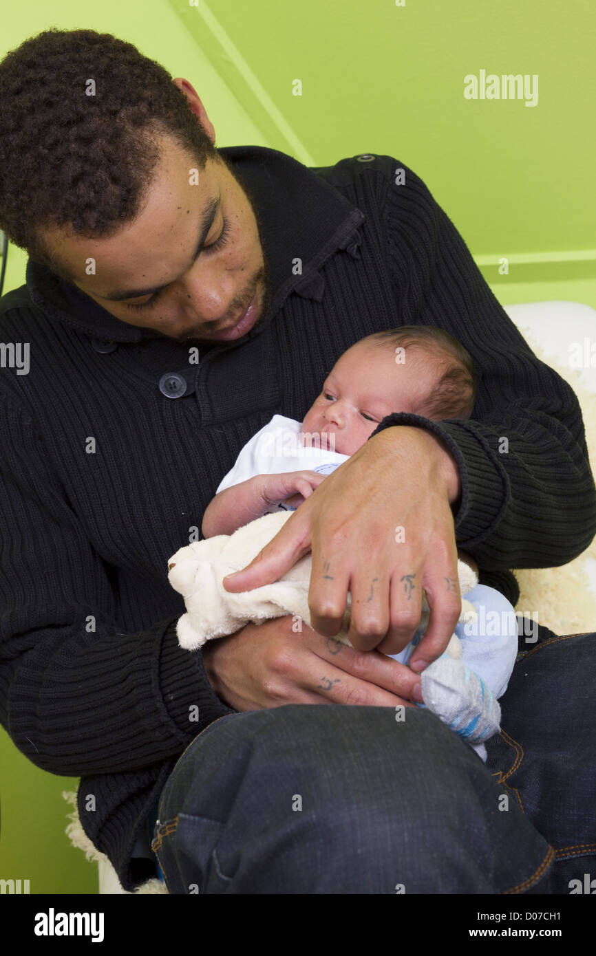 Father and multicultural baby Stock Photo