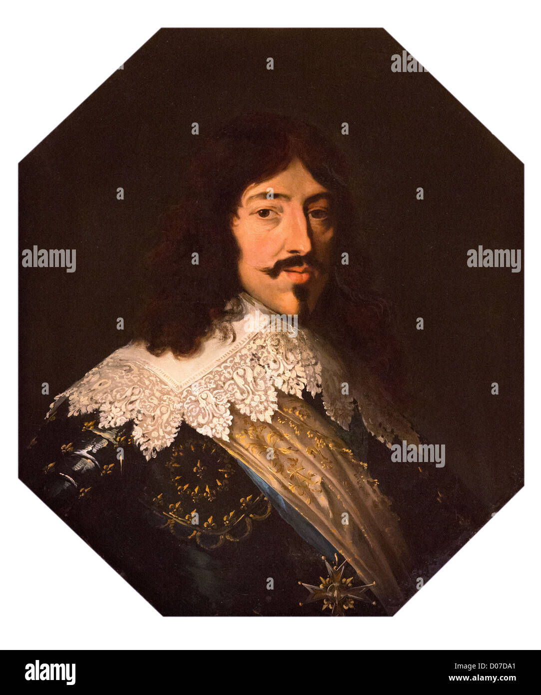 PORTRAIT LOUIS XIII (1601-1643) KING FRANCE FATHER LOUIS XIV KING'S SALON CHATEAU DE MAINTENON EURE-ET-LOIR (28) FRANCE Stock Photo