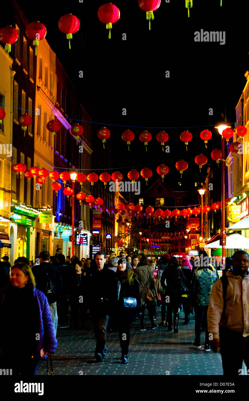 Chinatown in London at night Stock Photo