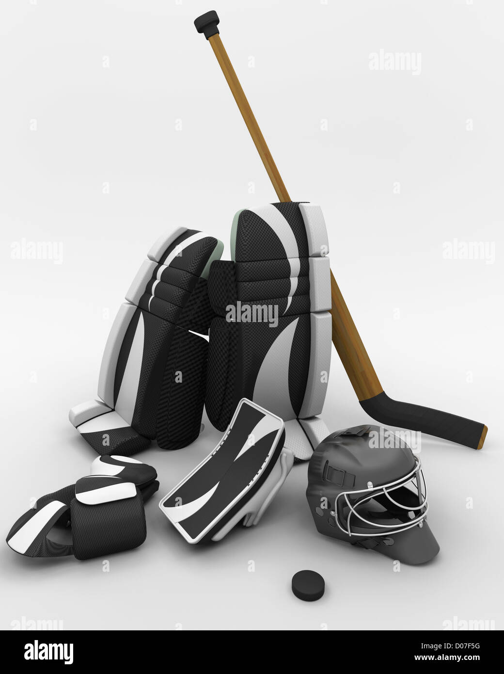 3D render of ice hockey goalie equipment Stock Photo Alamy