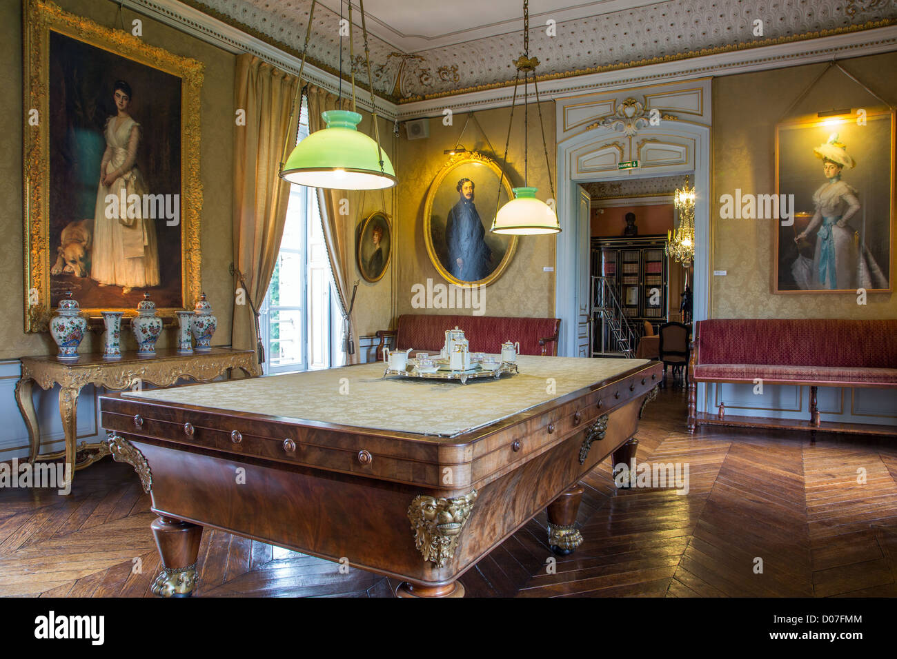 Billiard Room Decorated In Style Second Empire 19th Century