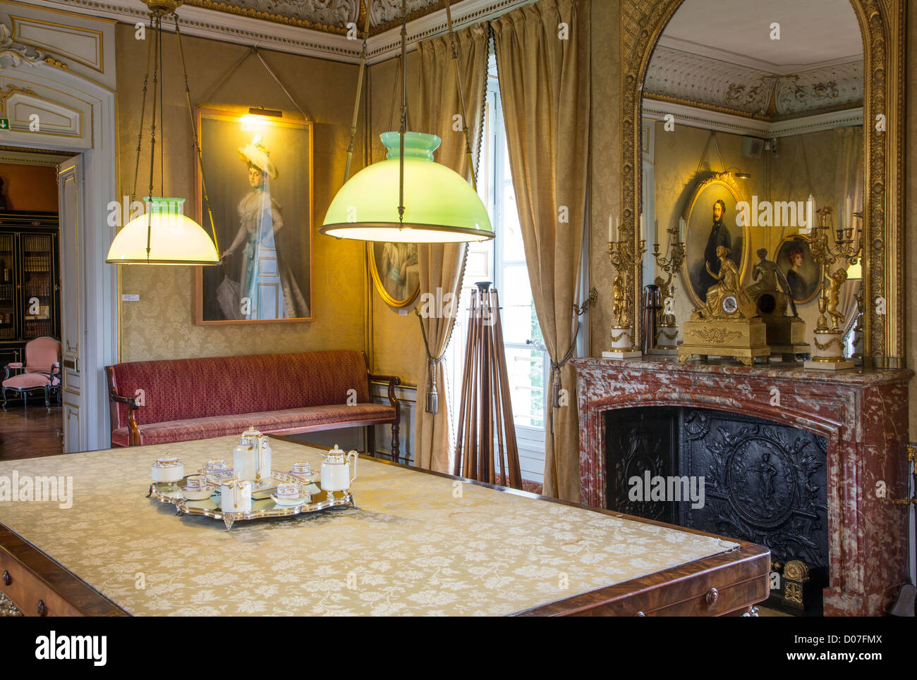 Billiard Room Decorated In Style Second Empire 19th Century
