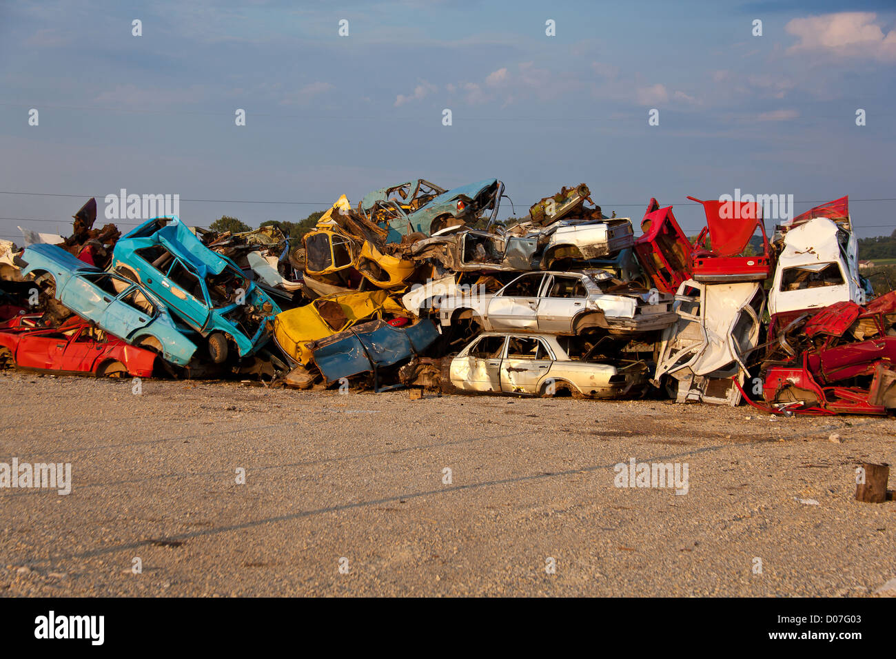 Old Junk Cars On Junkyard Stock Photo - Alamy