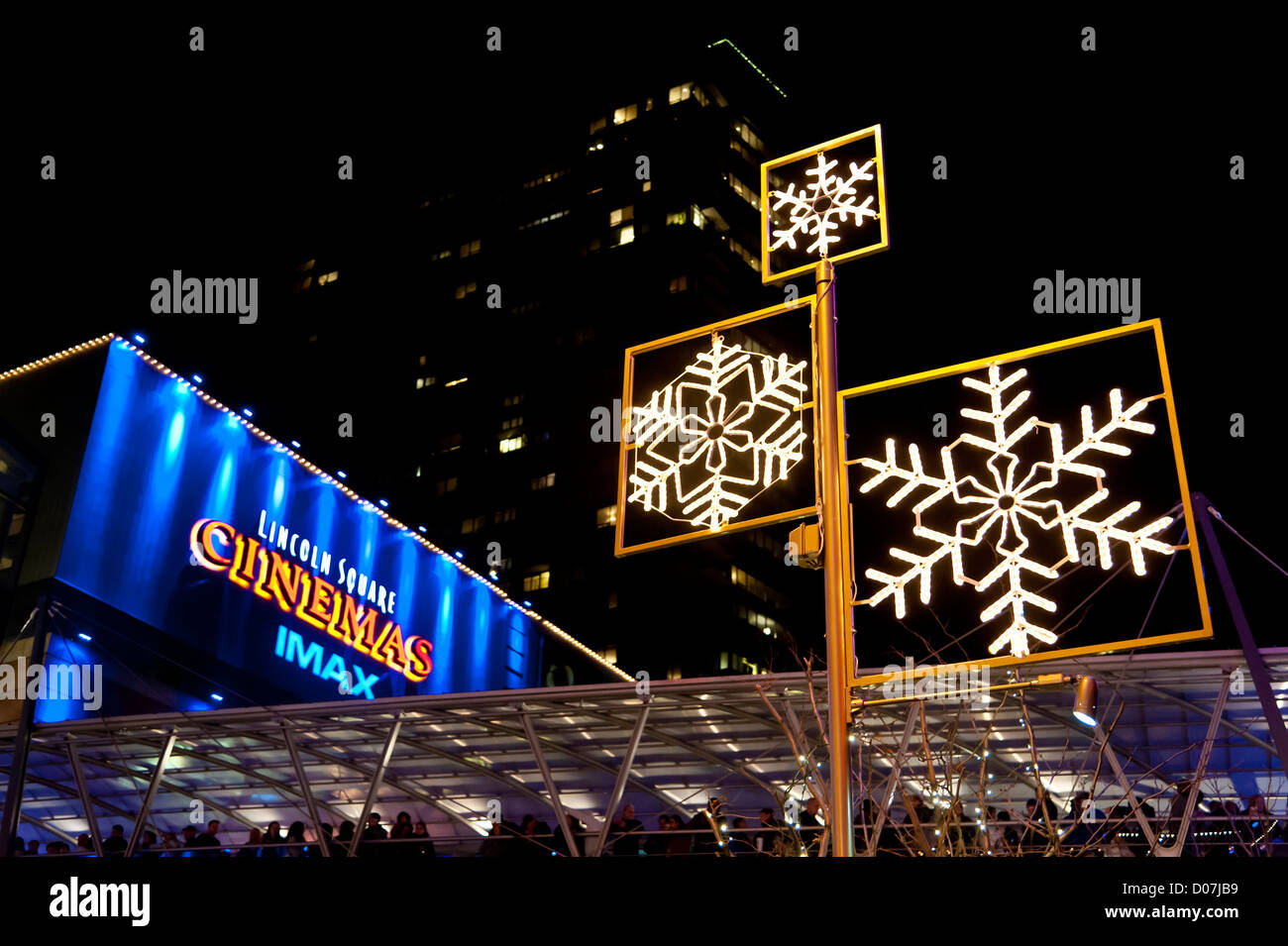 USA, Washington, Bellevue. Snowflake Lane is a Christmas light