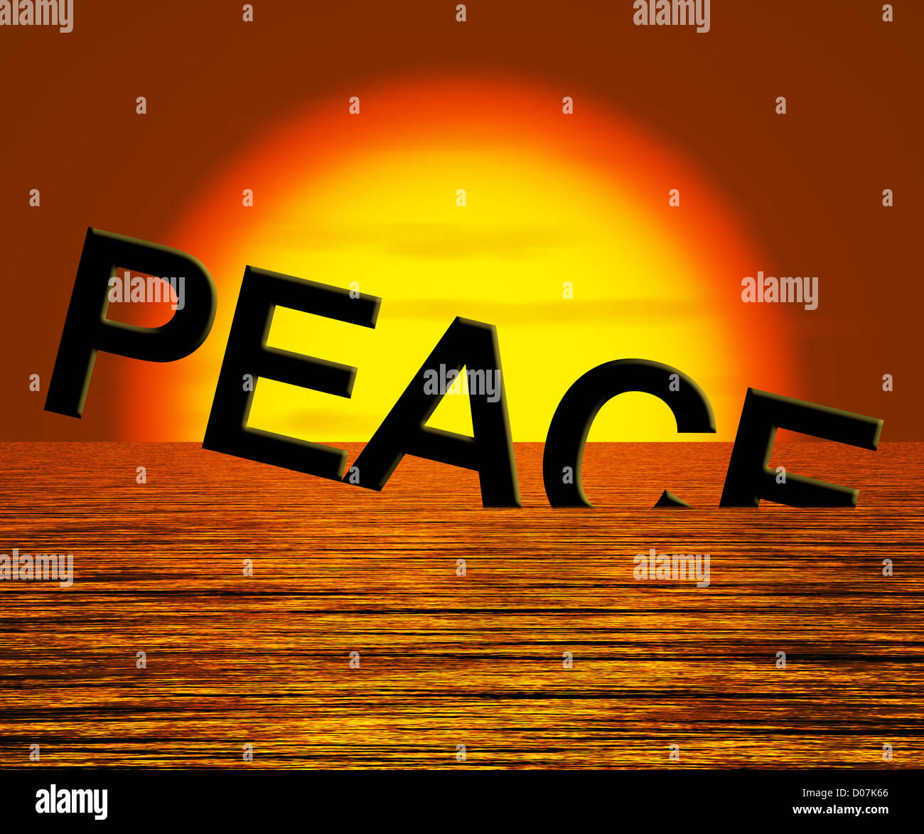 Peace Word Sinking Showing War And Conflicts Stock Photo