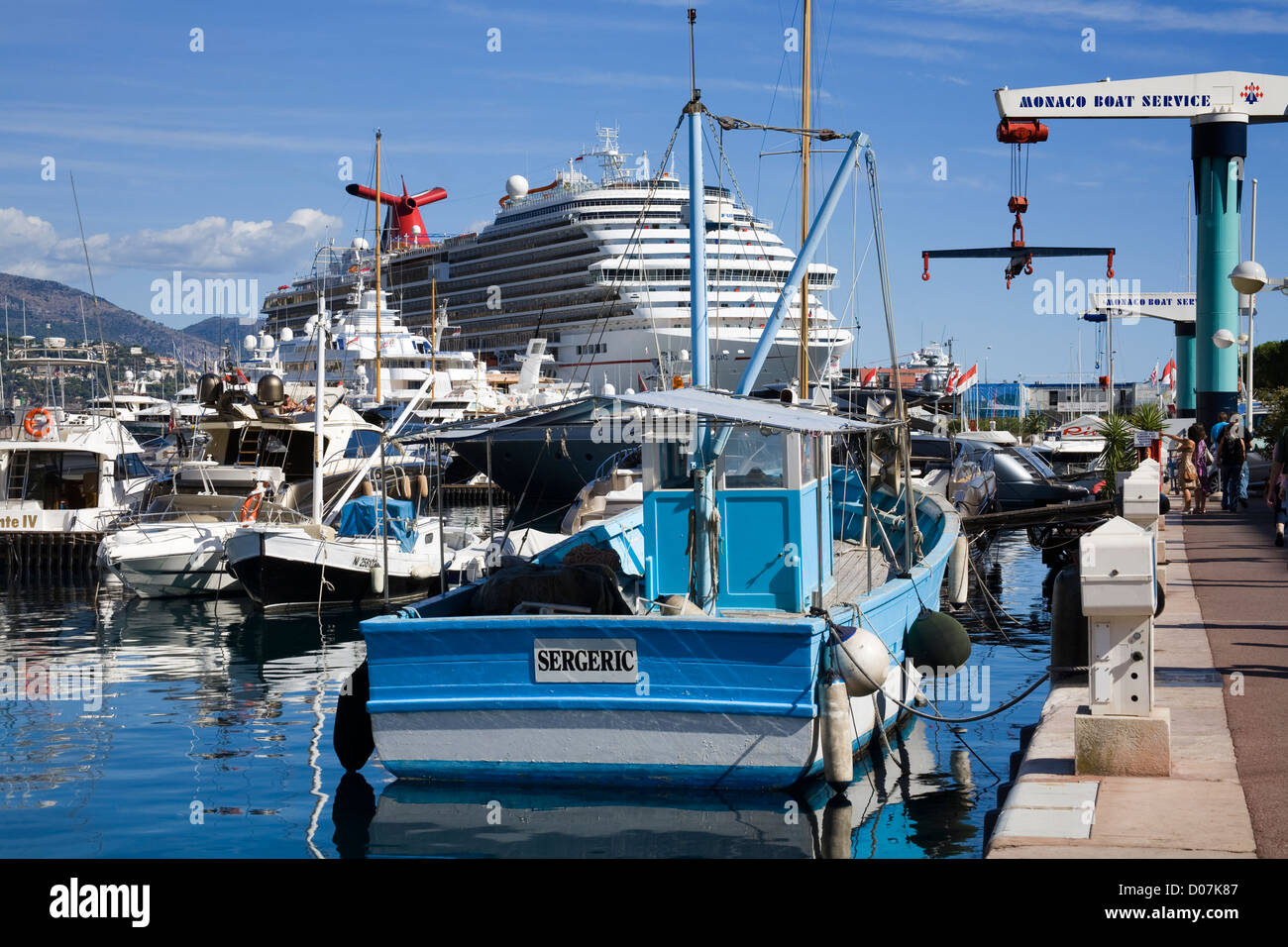 Fishing boat in Port de Monaco,Monte Carlo City,Monaco,Europe Stock Photo