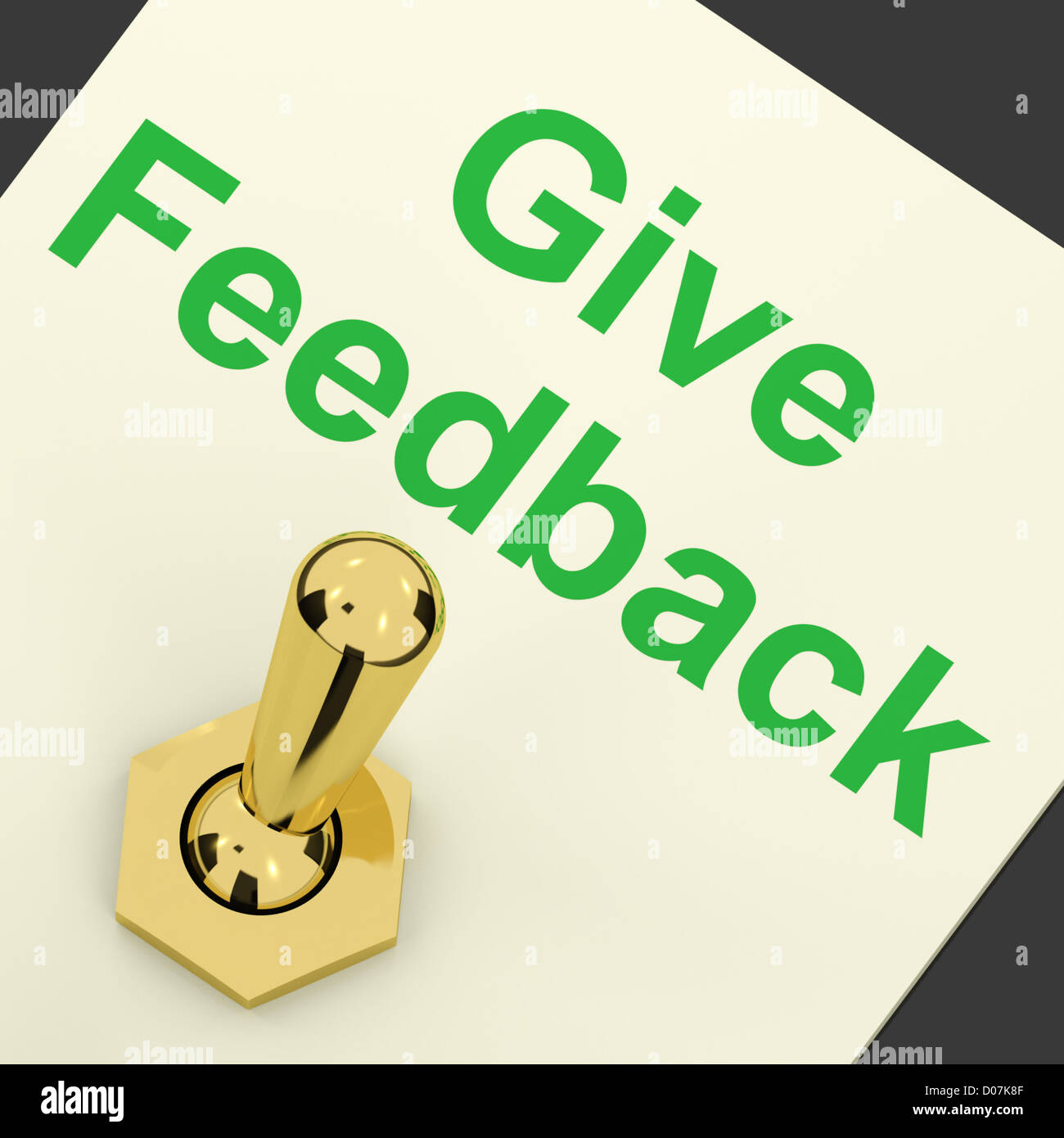 Give Feedback Switch On Showing Opinions And Surveys Stock Photo