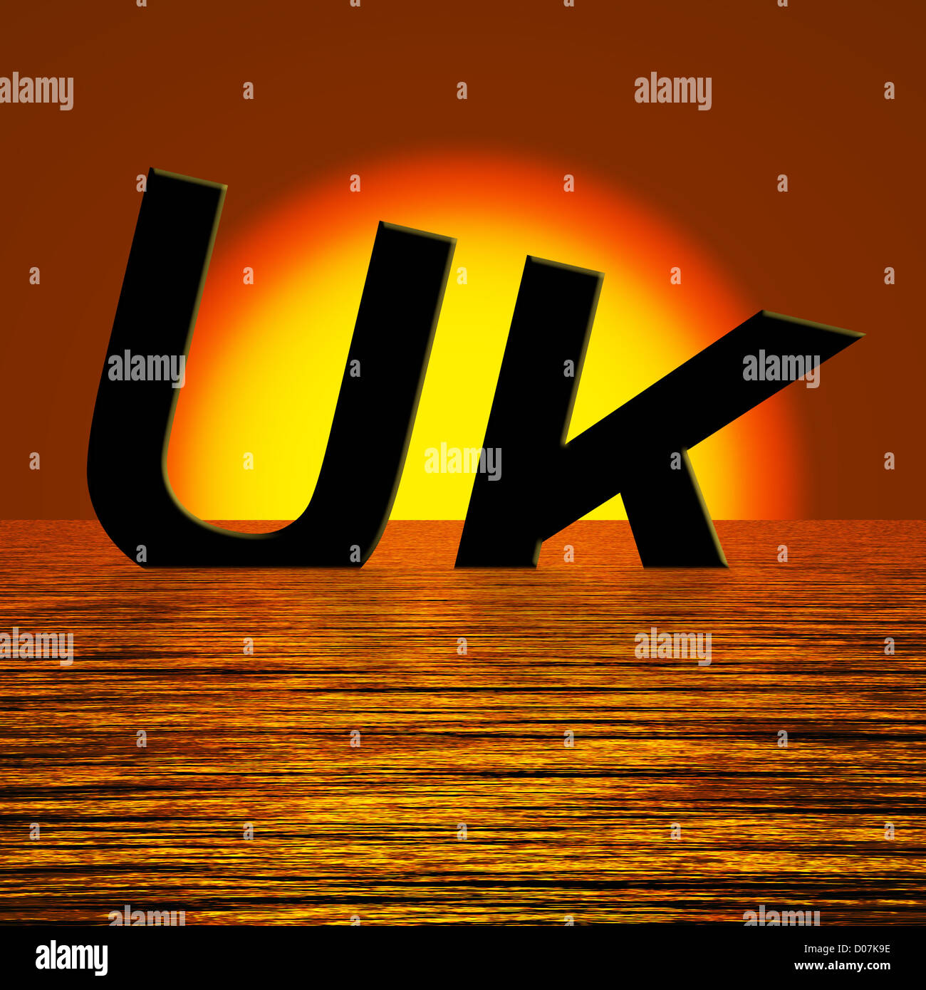 Uk Word Sinking As Symbol for British Problems Stock Photo Alamy