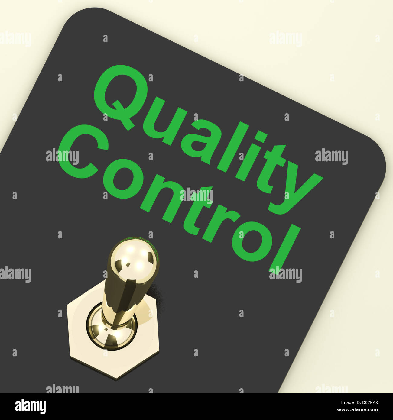 Quality Control Switch On Showing Satisfaction And Perfection Stock Photo