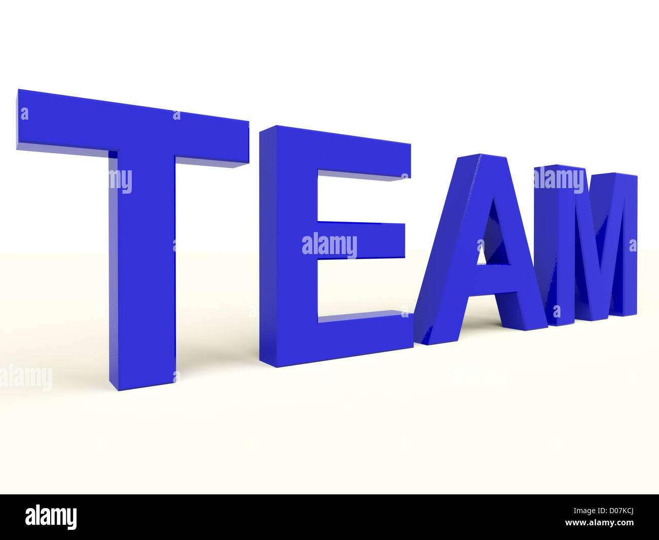 Team Text In Bue As Symbol For Teamwork And Partenership Stock Photo ...