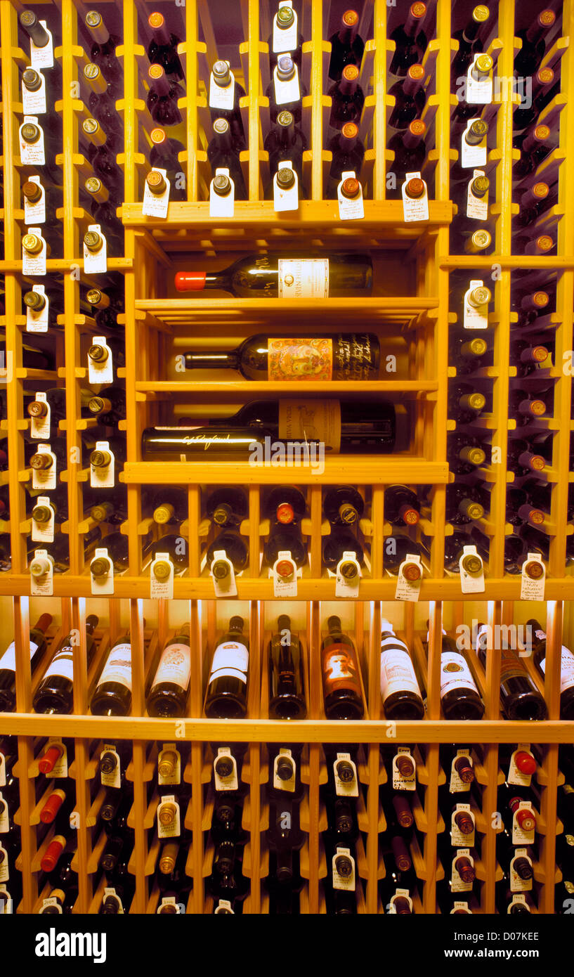 USA, Washington, A private wine cellar racked and ready for
