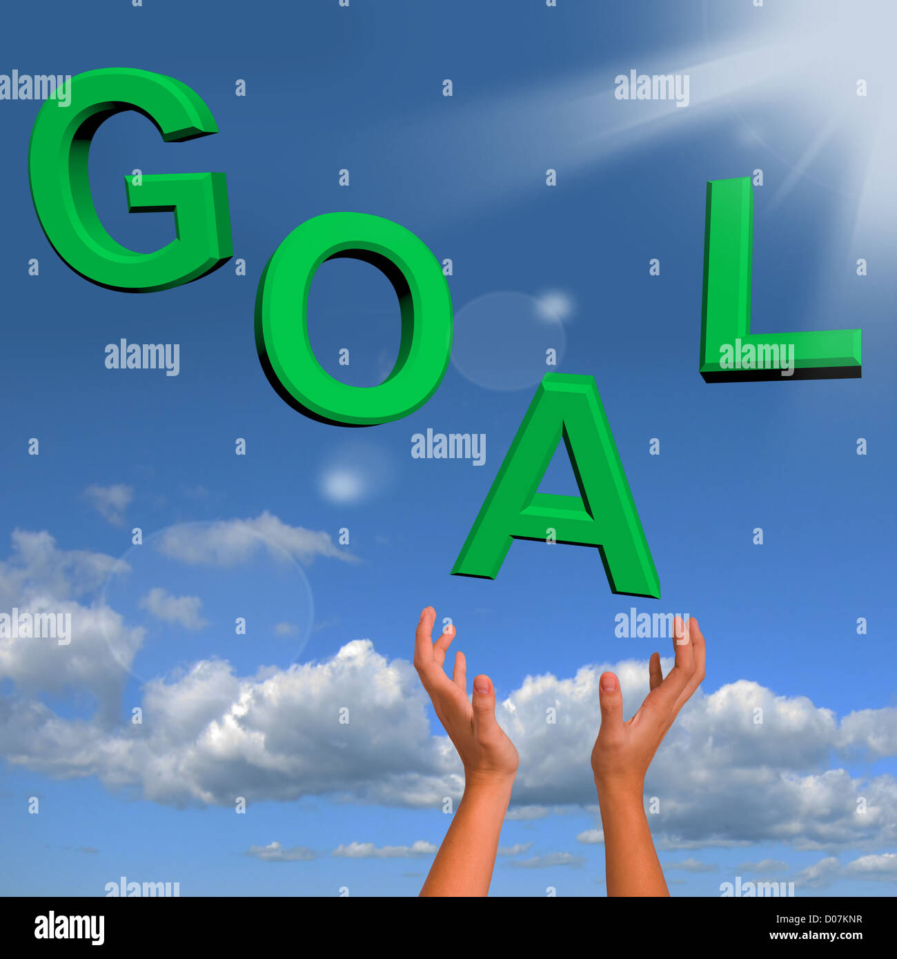 Goals Letters Falling Showing Objectives Hopes And Future Stock Photo Alamy