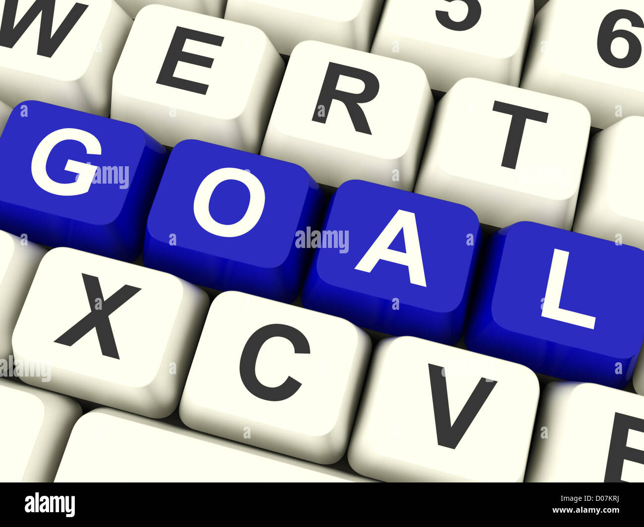 Goals Computer Keys Showing Objectives Hopes And Future Stock Photo