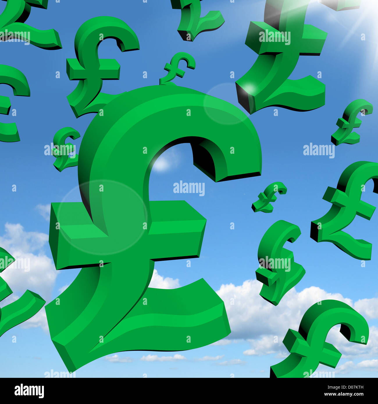 Pound Signs As Symbol For Money Or Wealthy Stock Photo