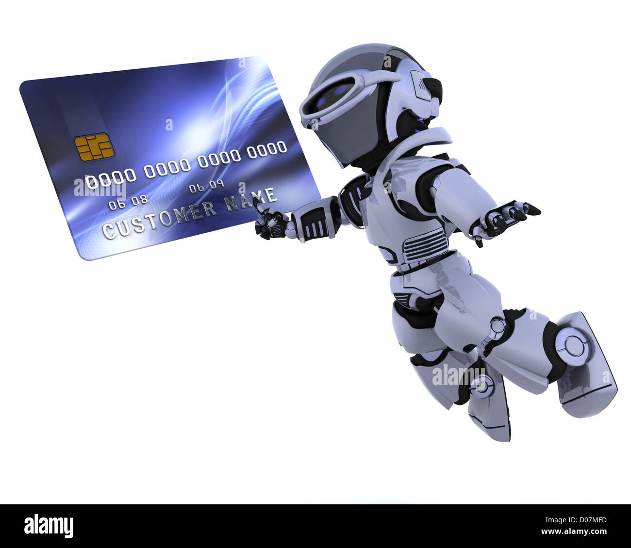 Robot Auto Card 3D render of a robot and charge card Stock Photo - Alamy