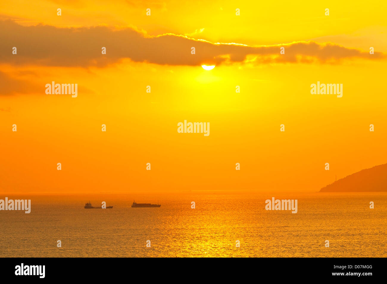 Sunset scene in Hong Kong Stock Photo - Alamy
