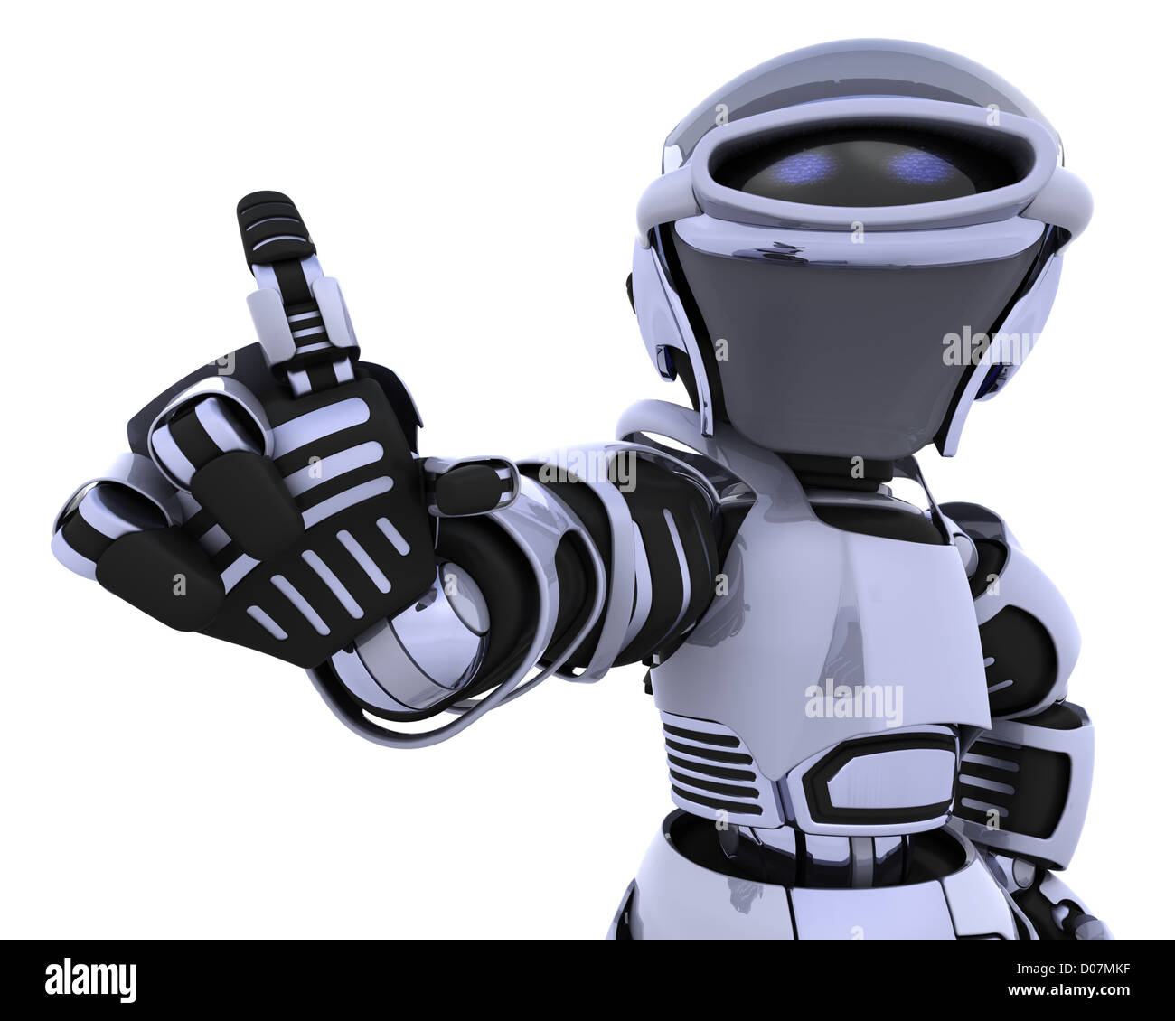 3D render of a robot introducing or presenting Stock Photo