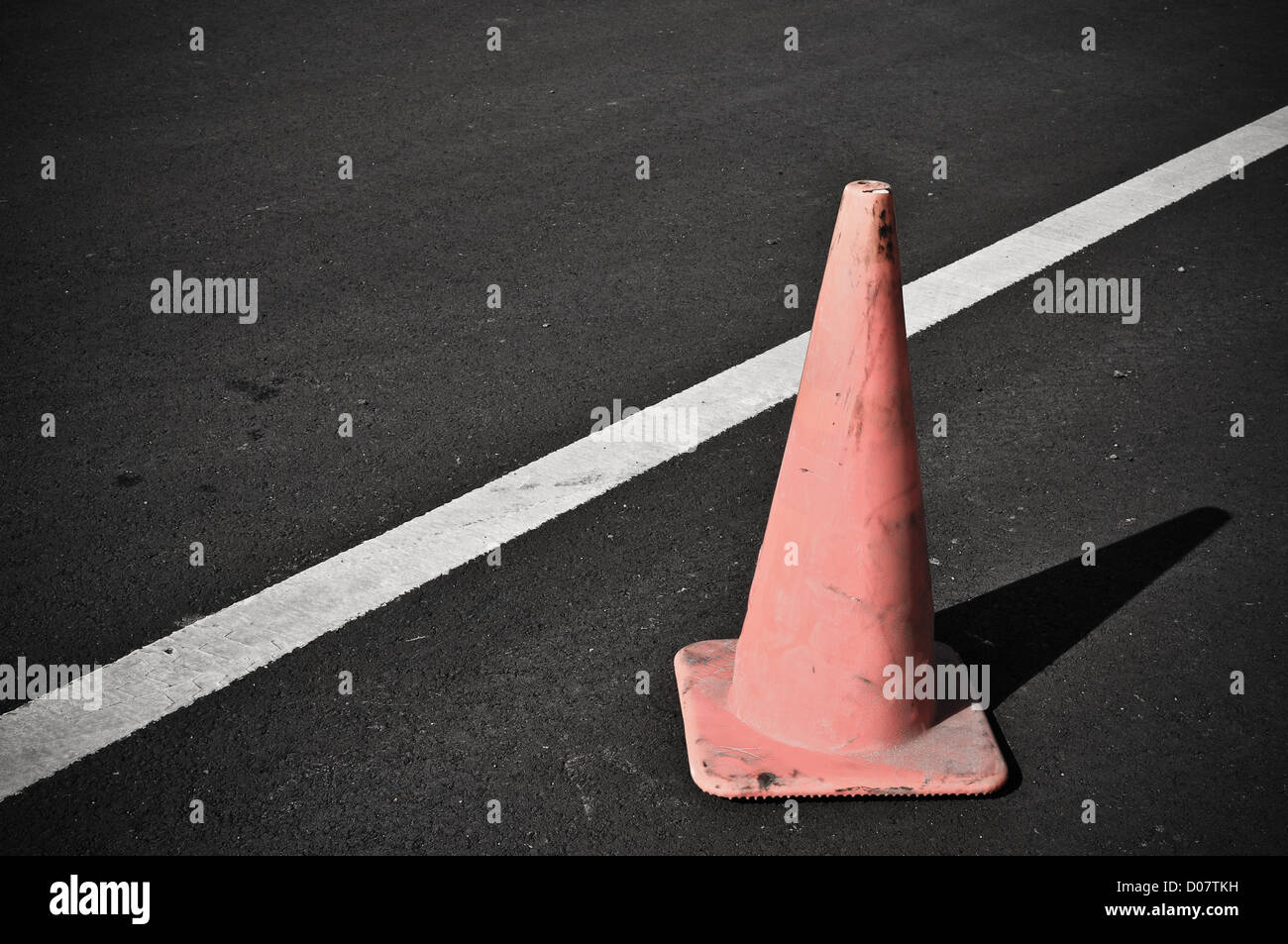 Caution Orange Traffic Cone on the street Stock Photo Alamy