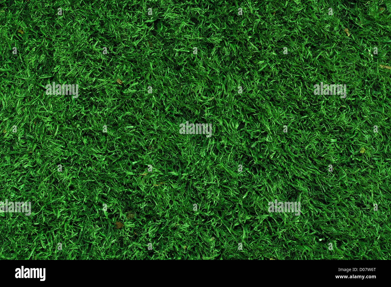 Fake Grass used on sports fields for soccer, baseball and football Stock Photo