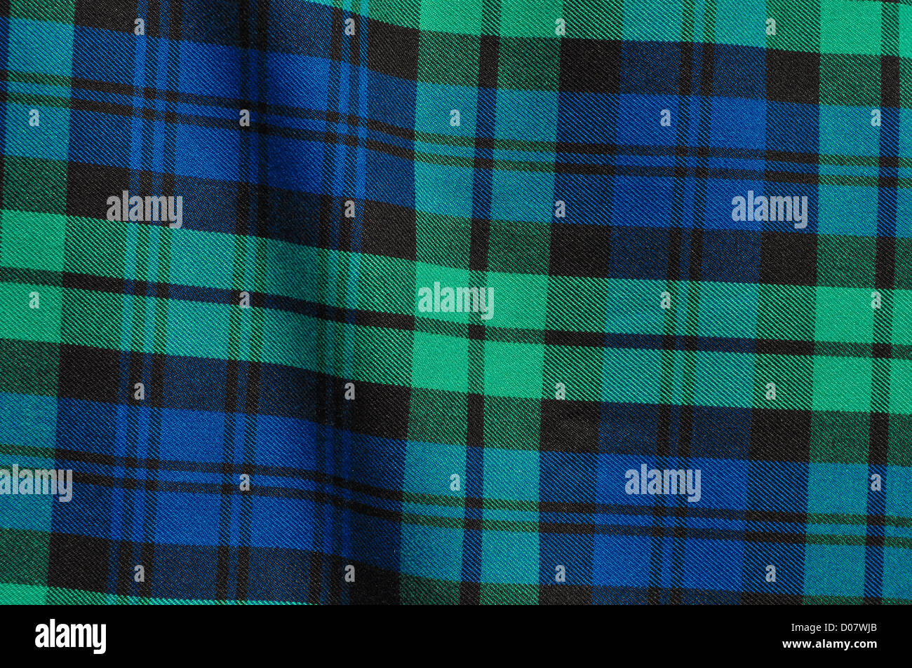 Scottish Green Blue Plaid Background Stock Photo