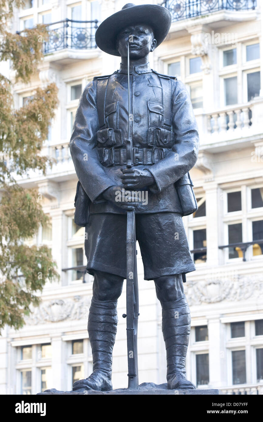 Gurkha Soldier Statue in London Stock Photo