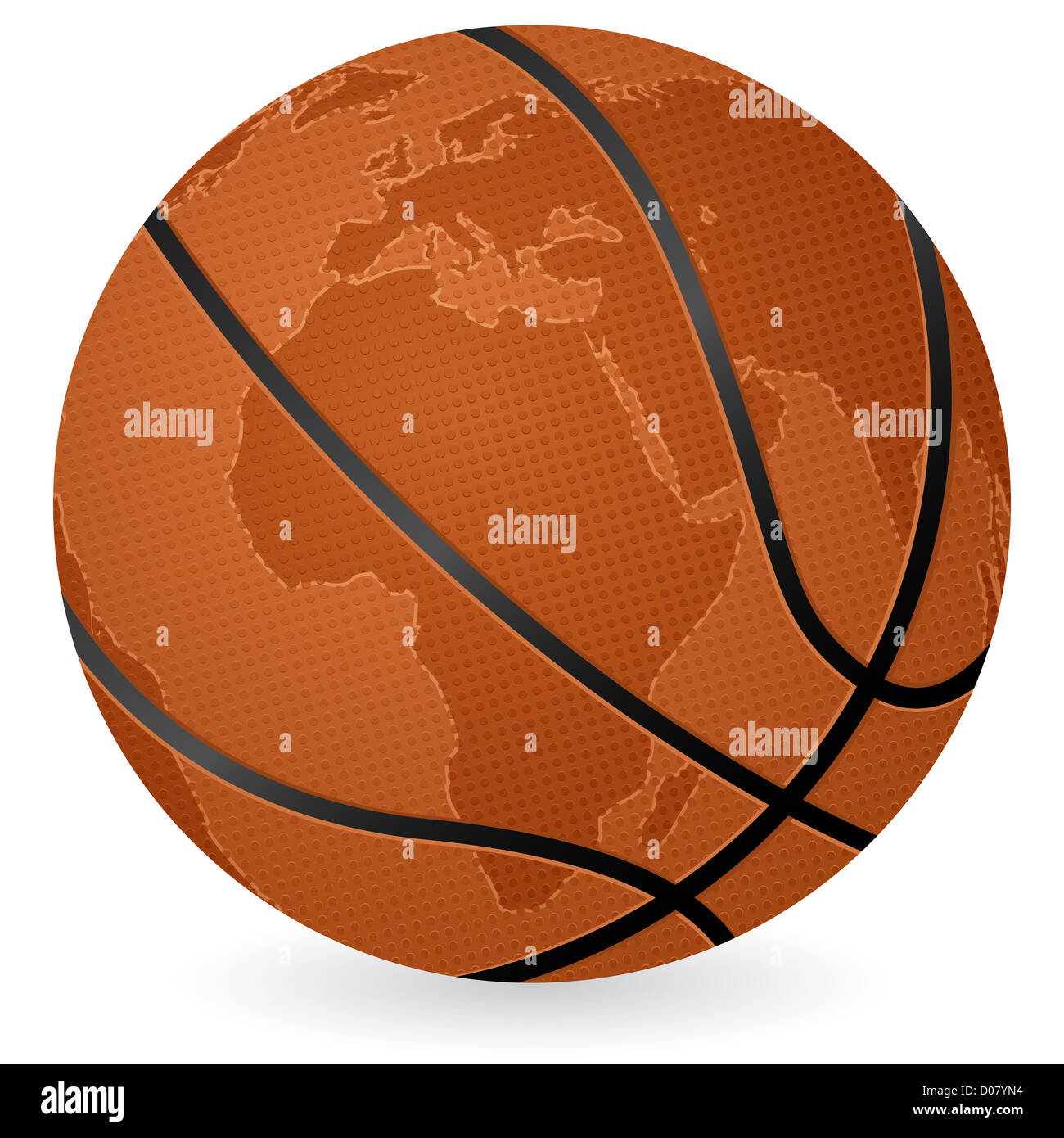 World map basketball ball on a white background. Vector illustration