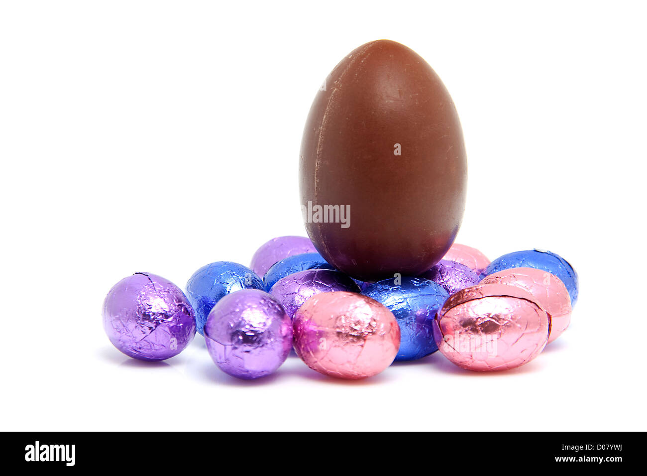colorful chocolate easter eggs isolated on white background Stock Photo ...