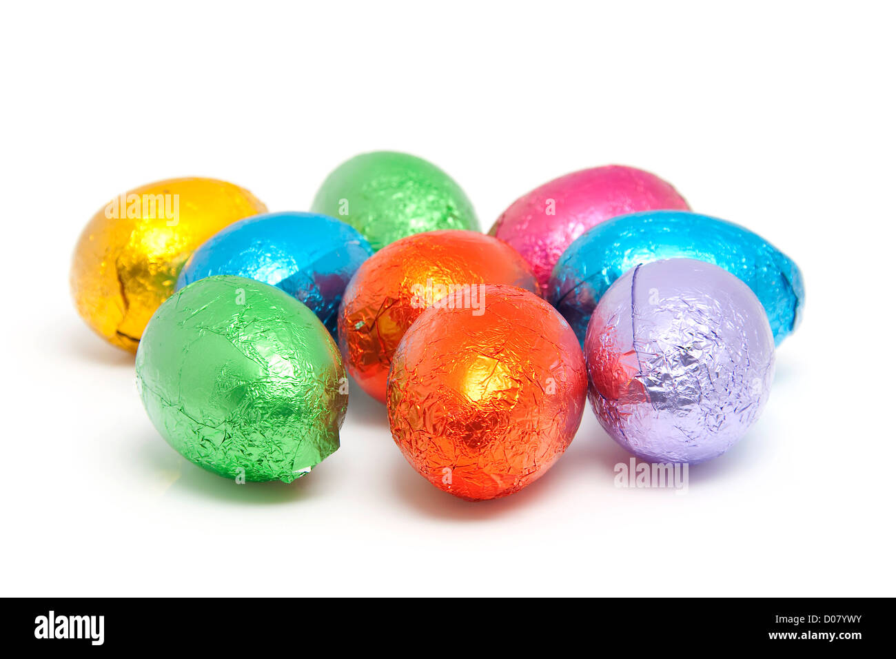 colorful chocolate easter eggs isolated on white background Stock Photo ...